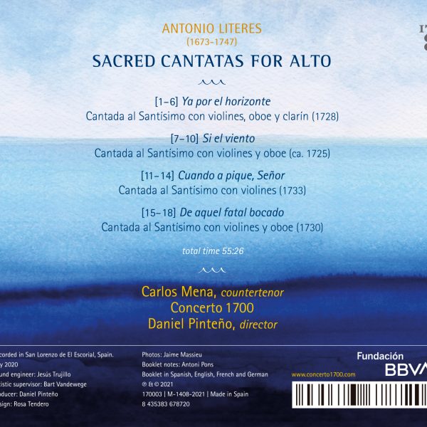 ANTONIO LITERES: Sacred Cantatas for Alto: imagen 6